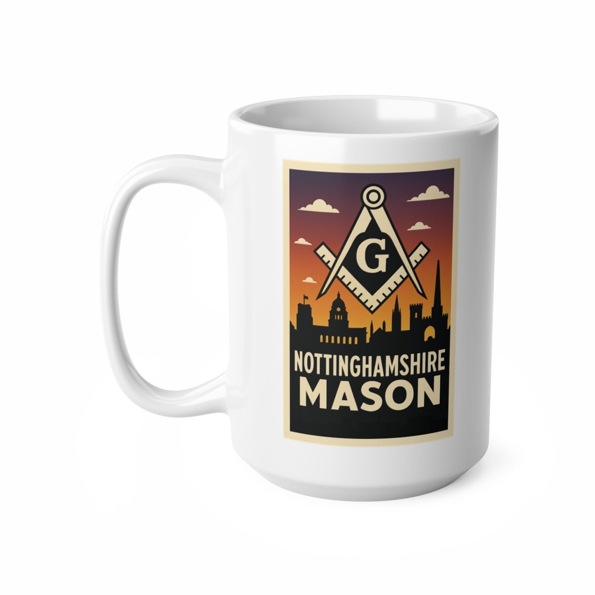 Nottinghamshire Mason Custom Masonic Coffee Mug - Freemason Gift - Masonic Mugs
