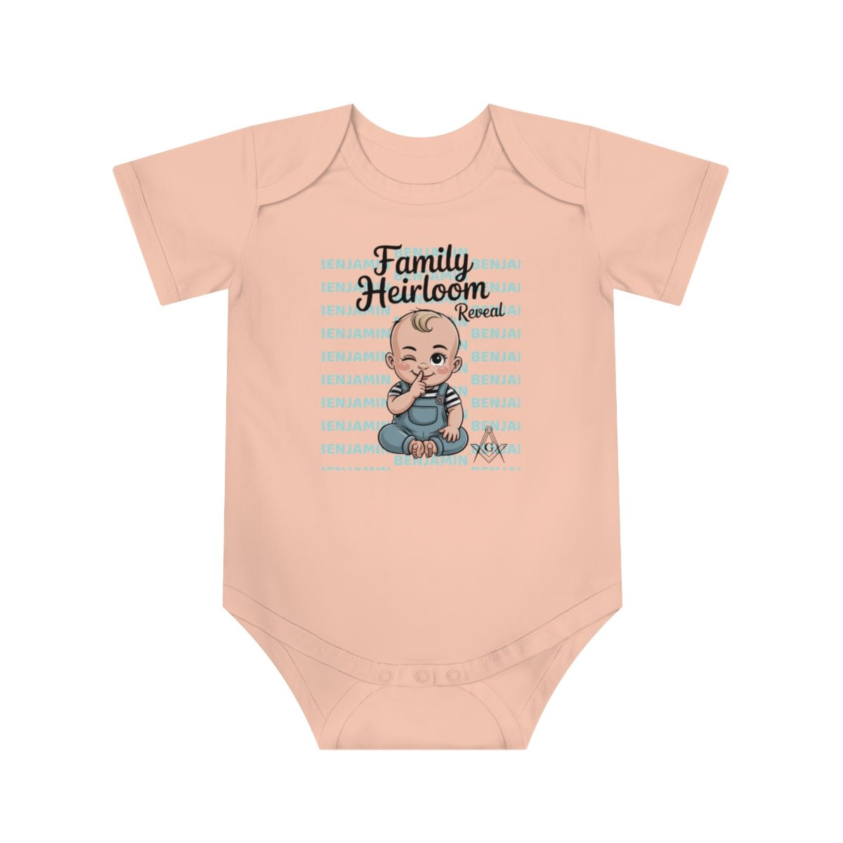 Personalized Baby Bodysuit with Masonic Design - Masonic Mugs