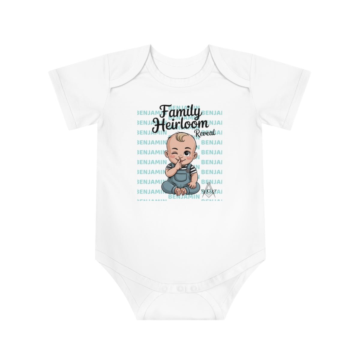 Personalized Baby Bodysuit with Masonic Design - Masonic Mugs