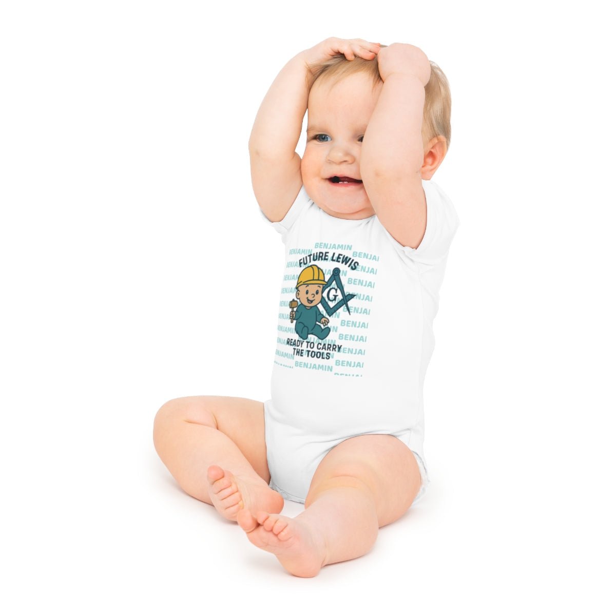 Personalized Baby Bodysuit with Masonic Design - Masonic Mugs