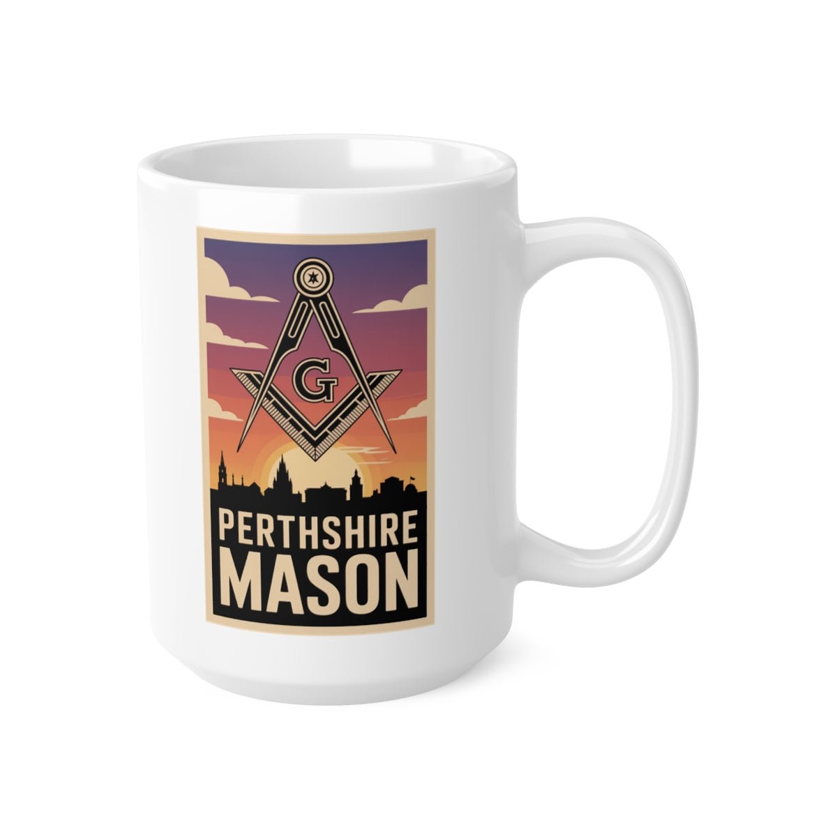 Perthshire Mason Custom Masonic Coffee Mug - Freemason Gift - Masonic Mugs