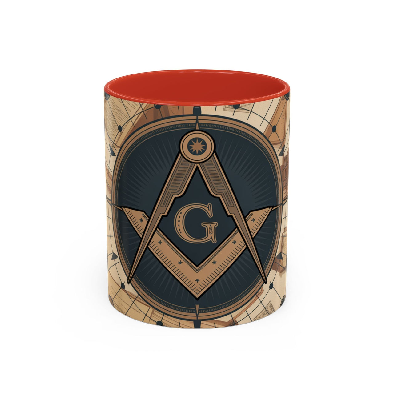 Premium Freemason Ready to go Accent Mug | Unique Gift for Masons, Incognito Decor, Home or Office Coffee Cup, Symbolic Drinkware, Perfect for [...] - Masonic Mugs