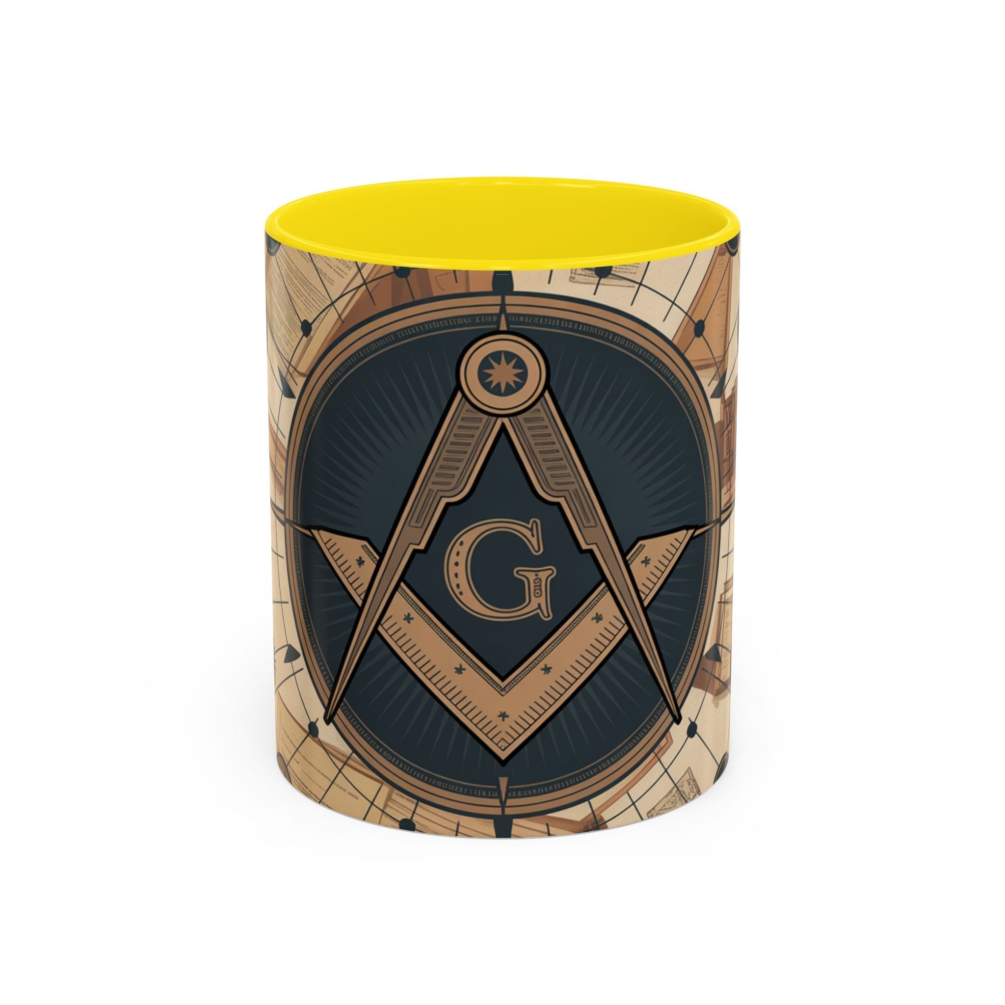 Premium Freemason Ready to go Accent Mug | Unique Gift for Masons, Incognito Decor, Home or Office Coffee Cup, Symbolic Drinkware, Perfect for [...] - Masonic Mugs