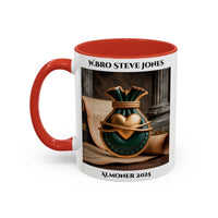 Premium Personalised Freemason Colour Rim Mug - Almoner Design - Heart and moneybag - Masonic Mugs