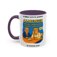 Premium Personalised Freemason Colour Rim Mug - Almoner Design - Offering Compassionate Support to Brethren - Masonic Mugs