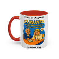 Premium Personalised Freemason Colour Rim Mug - Almoner Design - Offering Compassionate Support to Brethren - Masonic Mugs