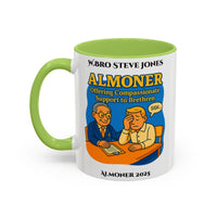Premium Personalised Freemason Colour Rim Mug - Almoner Design - Offering Compassionate Support to Brethren - Masonic Mugs