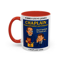 Premium Personalised Freemason Colour Rim Mug - Chaplain Design - A source of Comfort and Compassion - Masonic Mugs