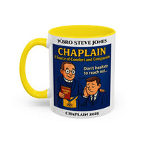 Premium Personalised Freemason Colour Rim Mug - Chaplain Design - A source of Comfort and Compassion - Masonic Mugs