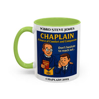 Premium Personalised Freemason Colour Rim Mug - Chaplain Design - A source of Comfort and Compassion - Masonic Mugs