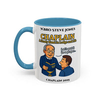Premium Personalised Freemason Colour Rim Mug - Chaplain Design - A steady hand in lodge and life - Masonic Mugs