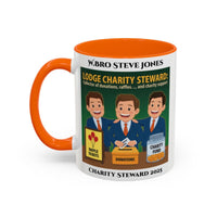 Premium Personalised Freemason Colour Rim Mug - Charity Steward Design - Collector of Donations - Masonic Mugs