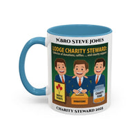 Premium Personalised Freemason Colour Rim Mug - Charity Steward Design - Collector of Donations - Masonic Mugs