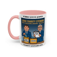 Premium Personalised Freemason Colour Rim Mug - Charity Steward Design - Expert in Collections - Masonic Mugs