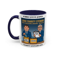 Premium Personalised Freemason Colour Rim Mug - Charity Steward Design - Expert in Collections - Masonic Mugs