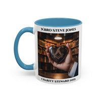 Premium Personalised Freemason Colour Rim Mug - Charity Steward Design - Heart in Hand - Masonic Mugs