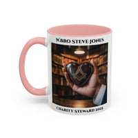 Premium Personalised Freemason Colour Rim Mug - Charity Steward Design - Heart in Hand - Masonic Mugs