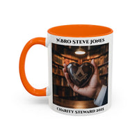 Premium Personalised Freemason Colour Rim Mug - Charity Steward Design - Heart in Hand - Masonic Mugs