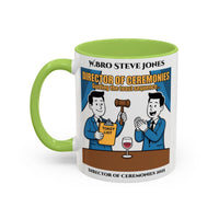 Premium Personalised Freemason Colour Rim Mug - Director of Ceremonies Design - Guiding the Toast Sequence - Masonic Mugs