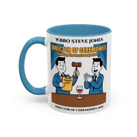 Premium Personalised Freemason Colour Rim Mug - Director of Ceremonies Design - Guiding the Toast Sequence - Masonic Mugs