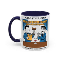 Premium Personalised Freemason Colour Rim Mug - Director of Ceremonies Design - Guiding the Toast Sequence - Masonic Mugs