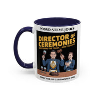 Premium Personalised Freemason Colour Rim Mug - Director of Ceremonies Design - Mastering the Toast and the Gavel - Masonic Mugs