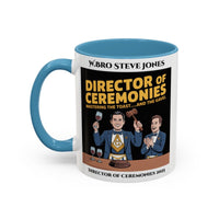 Premium Personalised Freemason Colour Rim Mug - Director of Ceremonies Design - Mastering the Toast and the Gavel - Masonic Mugs