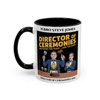 Premium Personalised Freemason Colour Rim Mug - Director of Ceremonies Design - Mastering the Toast and the Gavel - Masonic Mugs