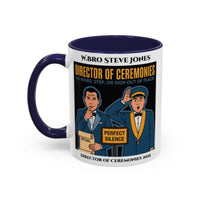 Premium Personalised Freemason Colour Rim Mug - Director of Ceremonies Design - No word step or sign out of place - Masonic Mugs