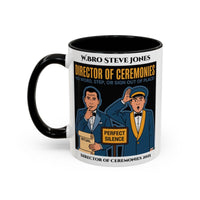 Premium Personalised Freemason Colour Rim Mug - Director of Ceremonies Design - No word step or sign out of place - Masonic Mugs
