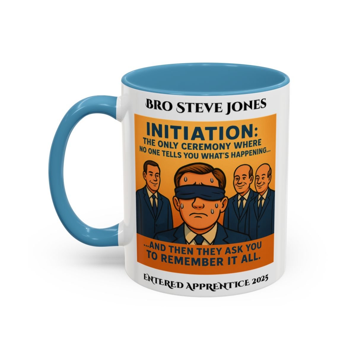 Premium Personalised Freemason Colour Rim Mug - Entered Apprentice - Masonic Mugs