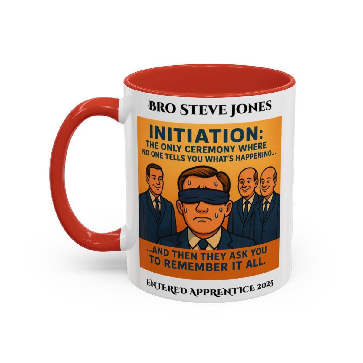 Premium Personalised Freemason Colour Rim Mug - Entered Apprentice - Masonic Mugs
