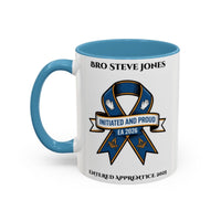 Premium Personalised Freemason Colour Rim Mug - Entered Apprentice - Initiated and Proud - Masonic Mugs