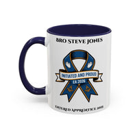 Premium Personalised Freemason Colour Rim Mug - Entered Apprentice - Initiated and Proud - Masonic Mugs