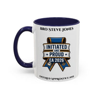 Premium Personalised Freemason Colour Rim Mug - Entered Apprentice - Initiated and Proud - Masonic Mugs