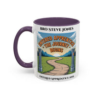 Premium Personalised Freemason Colour Rim Mug - Entered Apprentice - The Journey Begins - Masonic Mugs