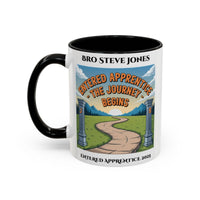 Premium Personalised Freemason Colour Rim Mug - Entered Apprentice - The Journey Begins - Masonic Mugs