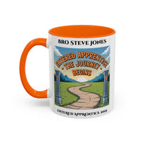 Premium Personalised Freemason Colour Rim Mug - Entered Apprentice - The Journey Begins - Masonic Mugs