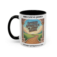 Premium Personalised Freemason Colour Rim Mug - Entered Apprentice - The Journey Begins - Masonic Mugs