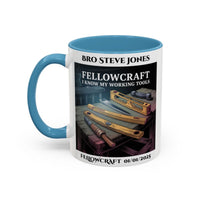 Premium Personalised Freemason Colour Rim Mug - Fellowcraft - Masonic Mugs