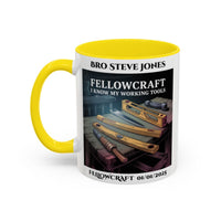 Premium Personalised Freemason Colour Rim Mug - Fellowcraft - Masonic Mugs
