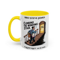 Premium Personalised Freemason Colour Rim Mug - Fellowcraft - Climbing the winding stair - Masonic Mugs