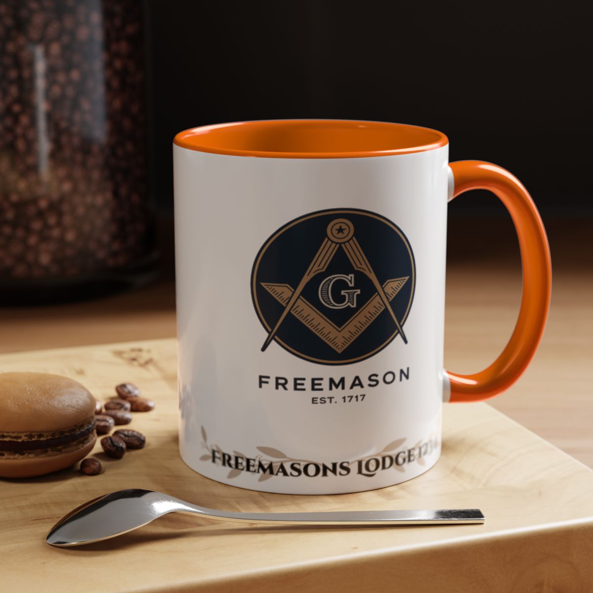 Premium Personalised Freemason Colour Rim Mug - Fellowcraft - From Labour to refreshment - Masonic Mugs