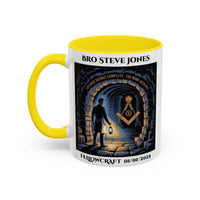 Premium Personalised Freemason Colour Rim Mug - Fellowcraft - The middle chamber - Masonic Mugs