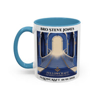 Premium Personalised Freemason Colour Rim Mug - Fellowcraft - The middle chamber awaits - Masonic Mugs