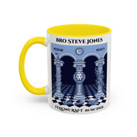 Premium Personalised Freemason Colour Rim Mug - Fellowcraft - Wisdom and Beauty - Masonic Mugs