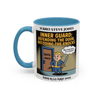 Premium Personalised Freemason Colour Rim Mug - Inner Guard Design - Defending the Door - Masonic Mugs