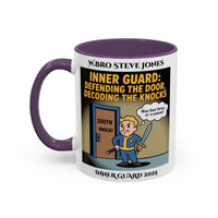 Premium Personalised Freemason Colour Rim Mug - Inner Guard Design - Defending the Door - Masonic Mugs