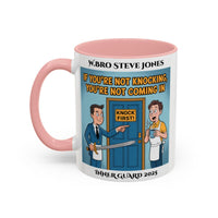 Premium Personalised Freemason Colour Rim Mug - Inner Guard Design - If you're not knocking - Masonic Mugs