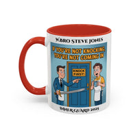Premium Personalised Freemason Colour Rim Mug - Inner Guard Design - If you're not knocking - Masonic Mugs